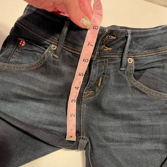 Hudson Jeans Mid-rise Flare Bootcut in Dark Blue Indigo Denim SZ 25 NEW - Picture 5 of 13